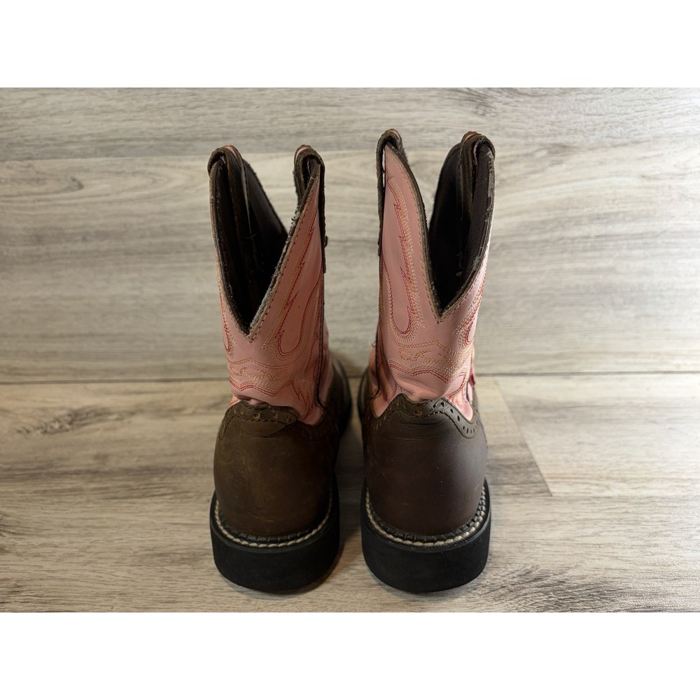 Justin Gypsy Boots Women's Size 9 B Brown Pink Leather Western Cowgirl L9901 - Picture 4 of 9